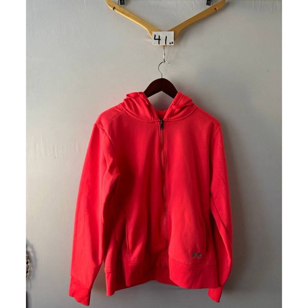 Under Armour UA Storm Men's Red Full Zip Hooded Hoodie Fleece Logo Size XL